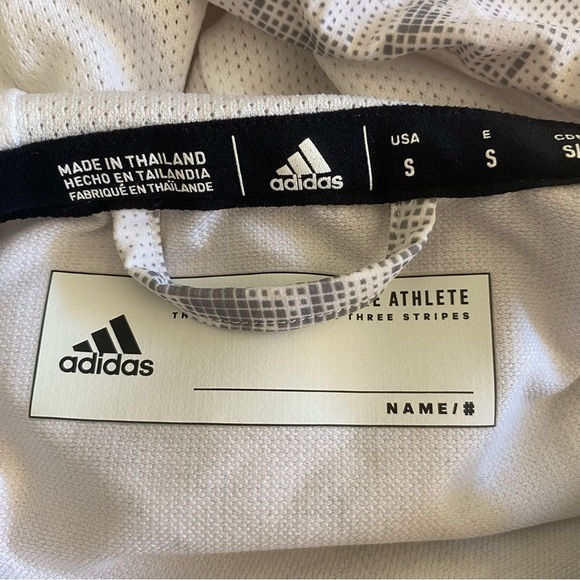 ADIDAS DIGITAL CAMO GRAY 1/4 ZIP HOODED JACKET WINDBREAKER POCKETS SIZE SMALL S - Picture 6 of 10